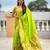 Parrot green silk blend saree with paithani rich weaved pallu and blouse
