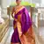 Purple silk blend saree with paithani rich weaved pallu and blouse