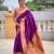 Purple silk blend saree with paithani rich weaved pallu and blouse