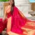 Rani pink silk blend saree with paithani rich weaved pallu and blouse