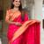 Rani pink silk blend saree with paithani rich weaved pallu and blouse