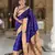 Violet silk blend saree with paithani rich weaved pallu and blouse