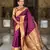Wine silk blend saree with paithani rich weaved pallu and blouse