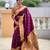 Wine silk blend saree with paithani rich weaved pallu and blouse