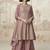 Peach georgette embroidered designer plazzo suit