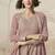 Peach georgette embroidered designer plazzo suit