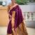 Wine silk blend saree with paithani rich weaved pallu and blouse