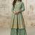 Pista green georgette embroidered designer plazzo suit