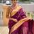 Wine silk blend saree with paithani rich weaved pallu and blouse