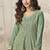 Pista green georgette embroidered designer plazzo suit