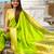 Parrot green silk blend saree with paithani rich weaved pallu and blouse