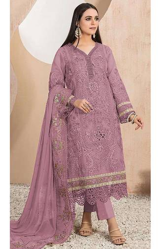 Heavy organza with boring embroidered sequence work semistitched pakistani suit