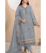 Heavy organza with boring embroidered sequence work semistitched pakistani suit