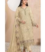 Heavy organza with boring embroidered sequence work semistitched pakistani suit