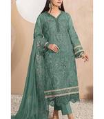 Heavy organza with boring embroidered sequence work semistitched pakistani suit