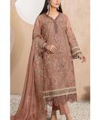 Heavy organza with boring embroidered sequence work semistitched pakistani suit