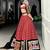 red Cotton Printed Chaniya Choli with Gamthi Work and Mirror Embellishments