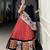 red Cotton Printed Chaniya Choli with Gamthi Work and Mirror Embellishments