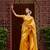 Mustard color silk blend saree with blouse