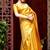 Mustard color silk blend saree with blouse