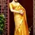 Mustard color silk blend saree with blouse