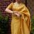 Mustard color silk blend saree with blouse