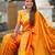 Orange color faux banarasi silk saree with paithani rich weaved pallu and blouse
