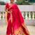 Rani pink color faux banarasi silk saree with paithani rich weaved pallu and blouse