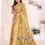 Yellow soft tissue silk cranes floral digital printed daily and festive wear saree