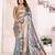 Grey soft tissue silk floral digital printed saree
