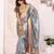 Grey soft tissue silk floral digital printed saree