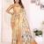 Golden soft tissue silk floral digital printed saree