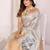 Silver soft tissue silk floral digital printed saree