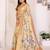 Golden soft tissue silk floral digital printed saree