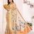 Golden soft tissue silk floral digital printed saree
