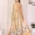 Golden soft tissue silk floral digital printed saree