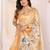 Golden soft tissue silk floral digital printed saree