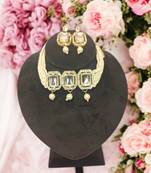 Bridal kundan pearl choker necklace set with earrings | traditional wedding jewelry for women & girls