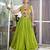 parot green rayon chaniya choli with lace border and gota patti work
