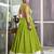 parot green rayon chaniya choli with lace border and gota patti work