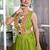 parot green rayon chaniya choli with lace border and gota patti work