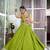 parot green rayon chaniya choli with lace border and gota patti work