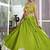 parot green rayon chaniya choli with lace border and gota patti work