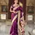 Wine color faux banarasi silk saree with paithani rich weaved pallu and blouse