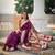 Wine color faux banarasi silk saree with paithani rich weaved pallu and blouse