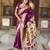 Wine color faux banarasi silk saree with paithani rich weaved pallu and blouse