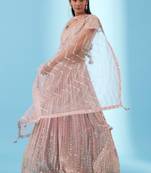 Light-Pink Sequins and Zari Embroidery Georgette lehenga choli