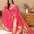 Pink color faux banarasi silk saree with paithani rich weaved pallu and blouse
