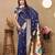 Navy blue color faux banarasi silk saree with paithani rich weaved pallu and blouse