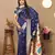 Navy blue color faux banarasi silk saree with paithani rich weaved pallu and blouse
